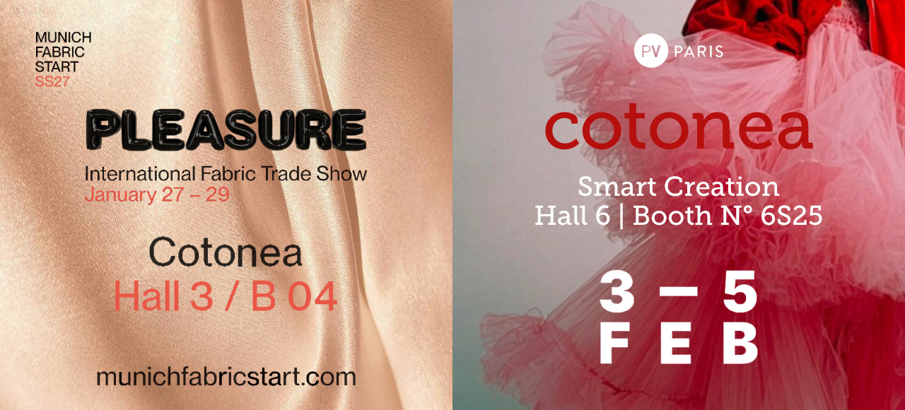 Cotonea Stoffe auf der Munich Fabric Start und der Première Vision in Paris im Frühjahr 2026