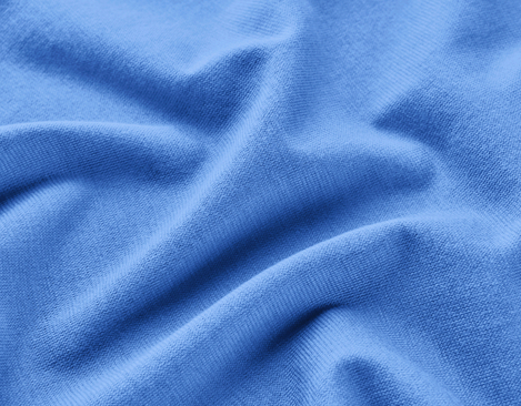 Single-Jersey Stoff aus kbA Baumwolle in Blau von Cotonea fabrics