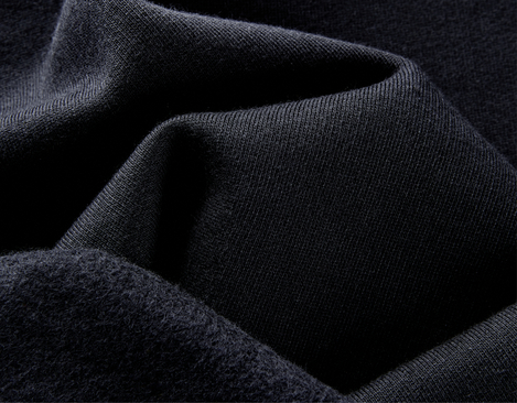 Bio-Sweat aus kbA Baumwolle 330 g/m² in Schwarz und einseitig geraut von Cotonea fabrics